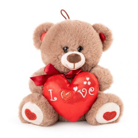 Мягкая игрушка Медведь с сердцем - Коричневый  20 cm - 0.125 kg -  67957