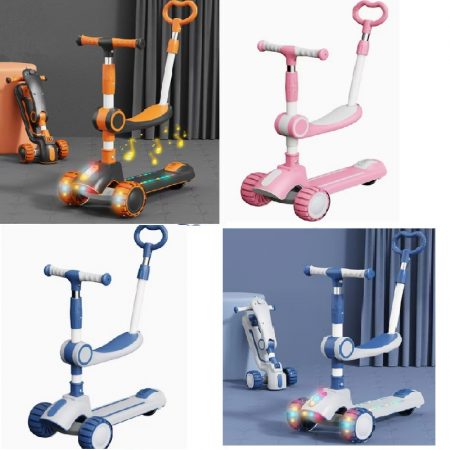 Самокат 2 в 1с музыкой и светом 67434
