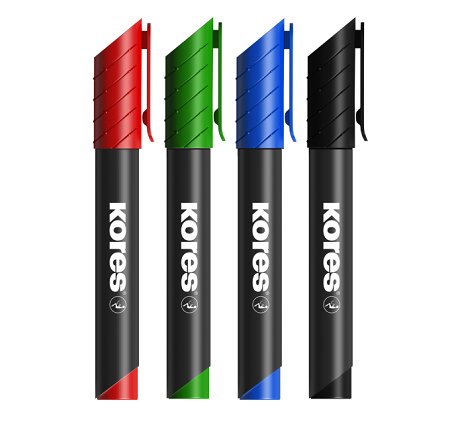 Перманентный маркер Kores (3 мм/круглый край/зеленый) 25 244