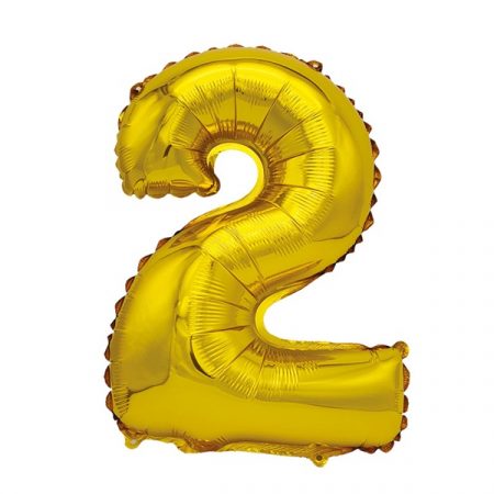 Золотой шар цифра 2 65790