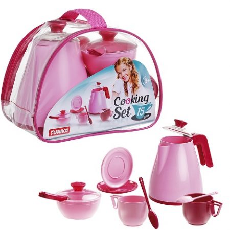 Набор посуды (15 шт) розовый – 43 934