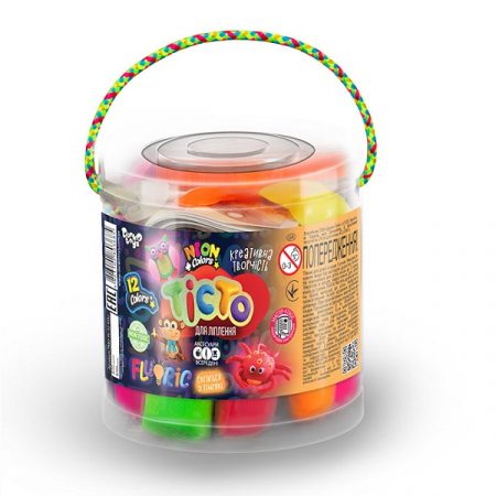 Набор для творчества (флюорисцентное тесто для лепки) малый 12 цветов, 240 г 22997