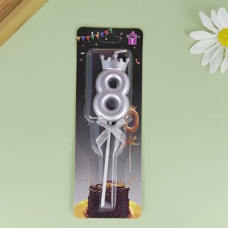 Серебряная свеча цифра 8 – 59 081