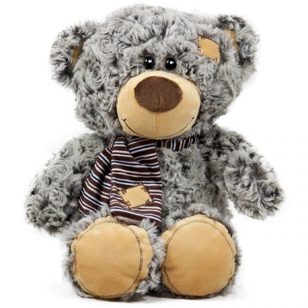 Мягкая игрушка Медведь с шарфом - серый  25 cm - 0.165 kg -  68121