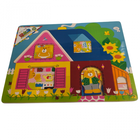 Деревянный пазл домик 74166