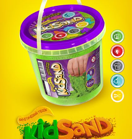Кинетический песок (KIDSAND) 1000г с формами 19403