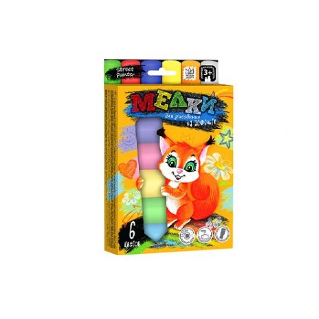 Мел для рисования на асфальте, MEGA 6 шт 22984