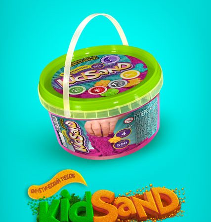 Кинетический песок ( KIDSAND ) 500г с формами 19404