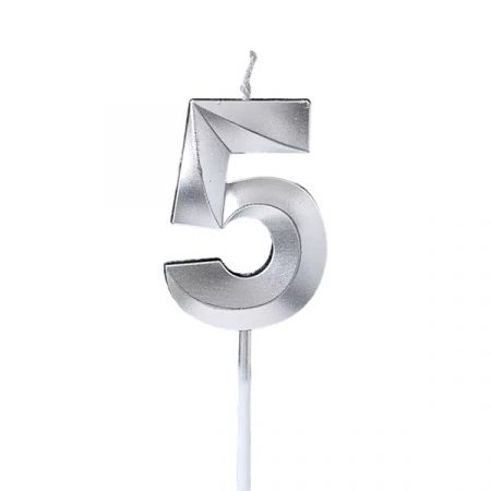 Серебряная свеча цифра 5 – 59 027