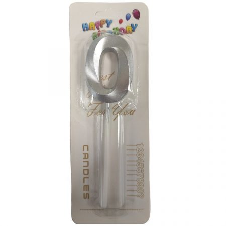 Серебряная свеча цифра 0 51069