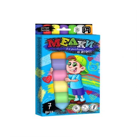 Мел для рисования на асфальте, MEGA 7 шт 22985